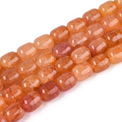 Baking Paint Crackle Glass Beads Strands DGLA-N019-01B-06-1
