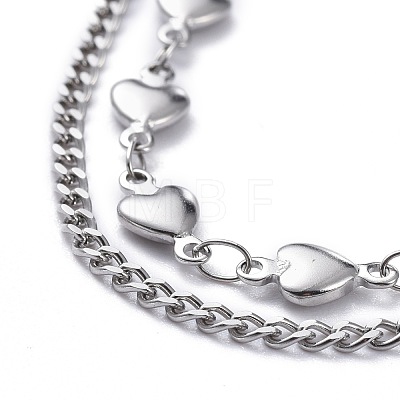 304 Stainless Steel Multi-Strand Anklets AJEW-AN00322-1
