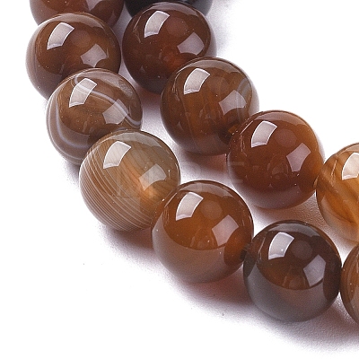 Natural Striped Agate/Banded Agate Beads Strands X-G-G582-6mm-55-1