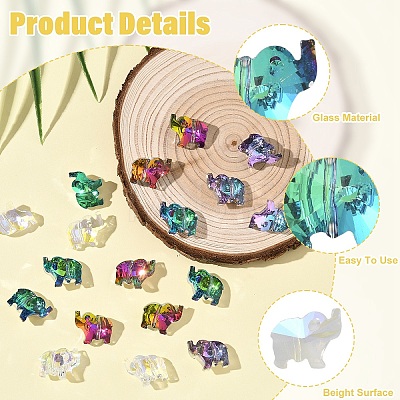 20Pcs Transparent Glass Beads GLAA-YW0005-34-1