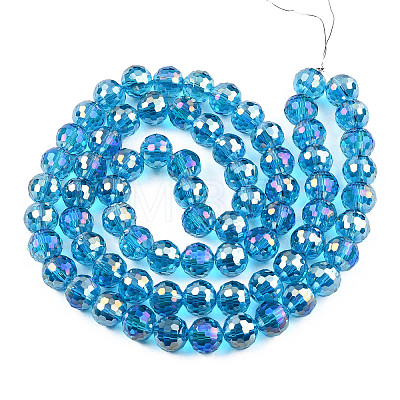 Electroplate Transparent Glass Beads Strands LS-EGLA-N002-46-H06-1