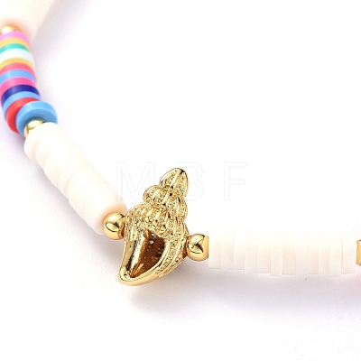 Handmade Polymer Clay Heishi Bead Stretch Bracelets BJEW-JB05078-01-1