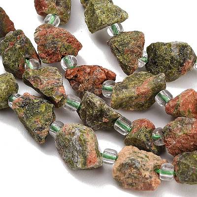 Natural Unakite Beads Strands GG-CBA0B77-A16-02-1