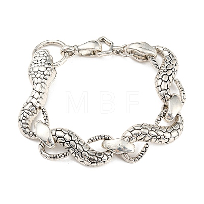 Bohemia Style Alloy Snake Link Chain Bracelets for Women BJEW-H327-01AS-1