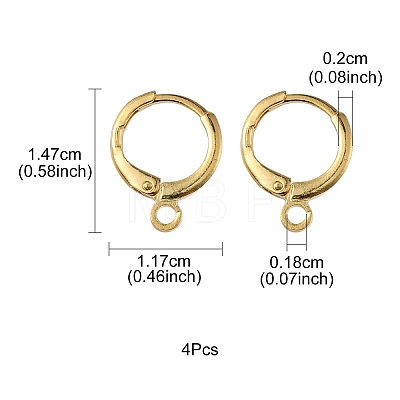 Brass Huggie Hoop Earring Findings KK-YW0001-51-1