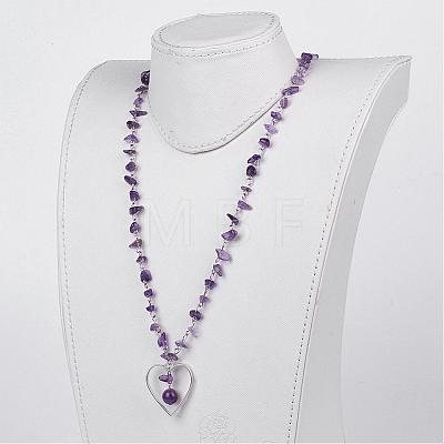 Natural Gemstone Beaded Necklaces NJEW-JN01709-1