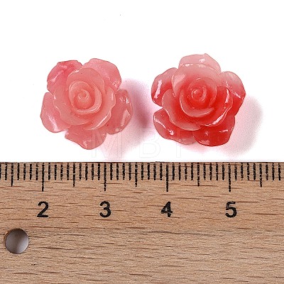 Synthetic Coral 3D Flower Rose Beads CORA-A005-14mm-32-1