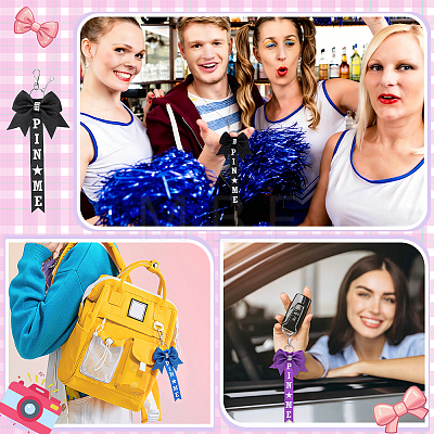 12Pcs Polyester & Rhinestone Keychains KEYC-PH0002-42A-1