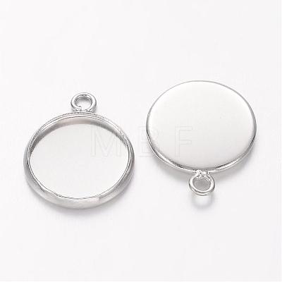 Brass Pendant Cabochon Settings X-KK-B534-D-P-NF-1