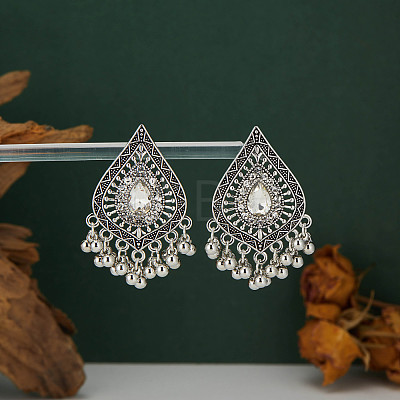 Alloy Rhinestone Chandelier Earrings WG7837A-02-1