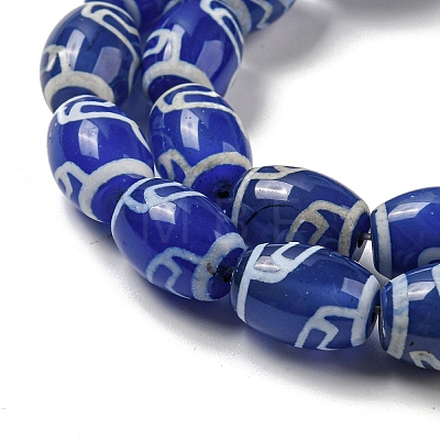 Blue Tibetan Style dZi Beads Strands TDZI-NH0001-C02-01-1