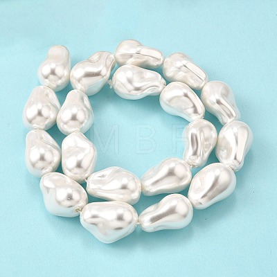 Electroplate Porcelain Imitation Pearl Beads Strands PORC-K009-01C-1
