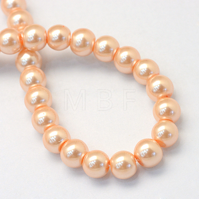 Baking Painted Pearlized Glass Pearl Round Bead Strands HY-Q003-4mm-18-1