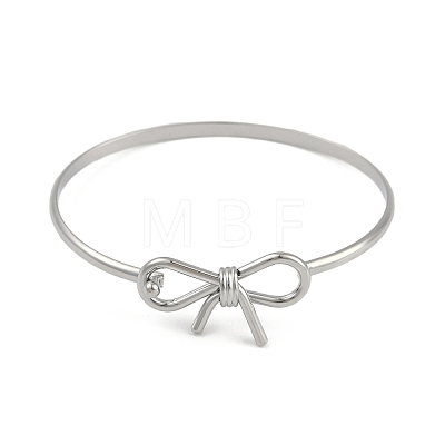 Adjustable Bowknot Brass Torque Bangles for Women BJEW-Z074-01P-1