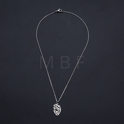 201 Stainless Steel Pendant Necklaces NJEW-S105-JN600-40-1-1