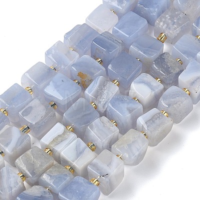 Natural Blue Lace Agate Beads Strands G-G053-B23-01-1