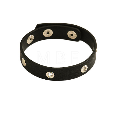 Punk Style Alloy & Imitation Leather Bangles WGDEE56-01-1