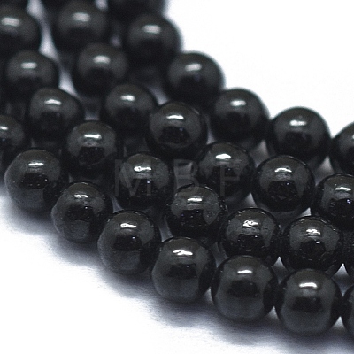 Natural Black Spinel Beads Strands G-D0013-83-1