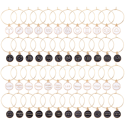 24Pcs 24 Style Alloy Enamel Wine Glass Charms AJEW-TAC00005-1