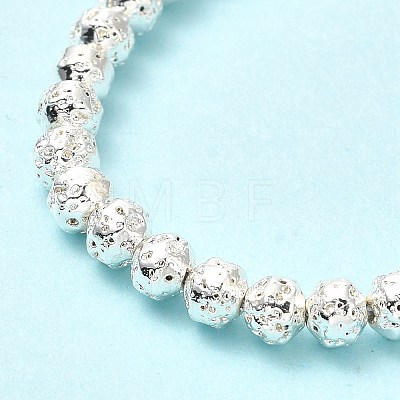 Electroplated Natural Lava Rock Beads Strands G-G984-08S-1