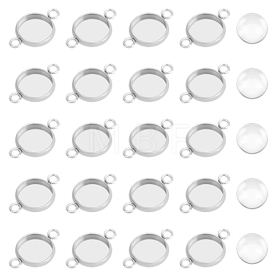 100Pcs 304 Stainless Steel Cabochon Connector Settings STAS-UN0039-28B-1