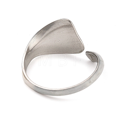 304 Stainless Steel Open Cuff Ring for Women RJEW-F160-05P-1