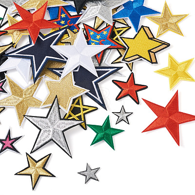 Star Computerized Embroidery Polyester Iron On Patches PATC-TAC0001-02-1