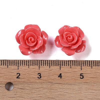 Synthetic Coral 3D Flower Rose Beads CORA-A005-14mm-20-1