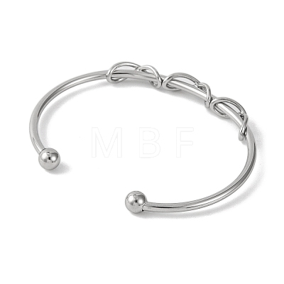 Infinity 304 Stainless Steel Cuff Bangles for Women BJEW-B104-26P-1