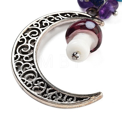 (Defective Closeout Sale:Accessories Yellowing) Hollow Moon Alloy Pendant Decoraiton HJEW-XCP0001-21-1