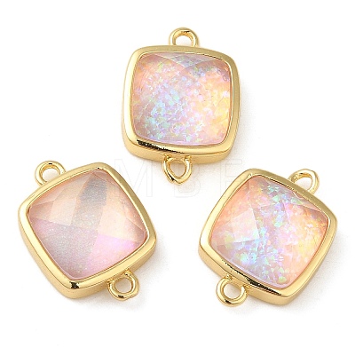 Synthetic Opal Connector Charms KK-S370-04G-02-1