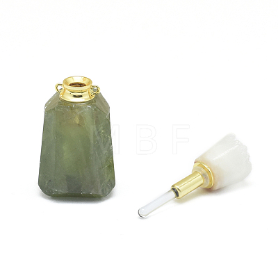Faceted Natural Prehnite Openable Perfume Bottle Pendants G-E556-04K-1