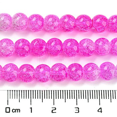 Spray Painted Crackle Glass Beads Strands DGLA-C002-8mm-08-1