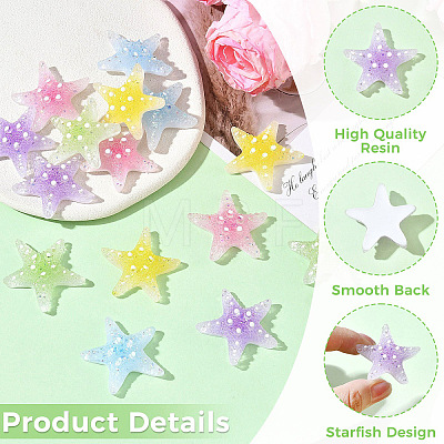 15Pcs 5 Colors Transpant Resin & Paillette Decoden Cabochons CRES-YW0002-86-1