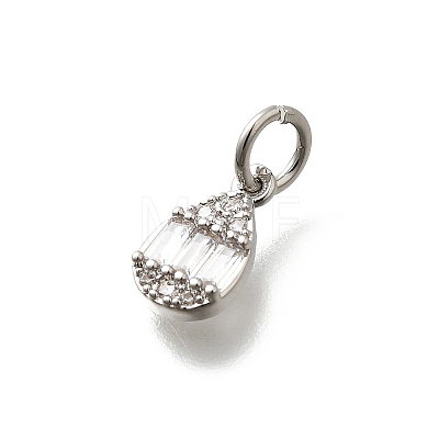 Brass Micro Pave Cubic Zirconia Charms KK-P295-33P-1