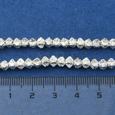 Electroplated Natural Lava Rock Beads Strands G-I360-R01-04-1