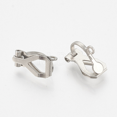 304 Stainless Steel Clip-on Earring Findings STAS-T037-02-1