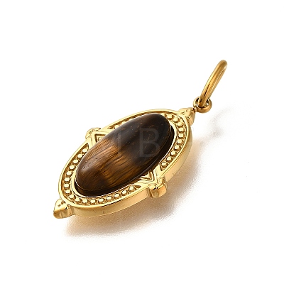 Natural Tiger Eye Pendants STAS-A104-08G-03-1