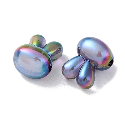 UV Plating Rainbow Iridescent Acrylic Beads OACR-H112-21-1