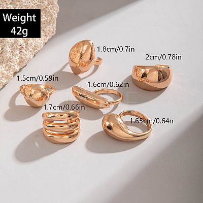 6Pcs Alloy Finger Rings Sets WG7802C-40-1