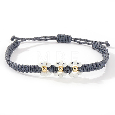 Handmade Daisy Glass Seed Bead Woven Flower Braided Bracelets CR2331-12-1