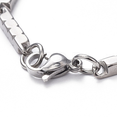 Unisex 201 Stainless Steel Bar Link Chain Bracelets BJEW-L637-36B-P-1