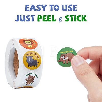CRASPIRE Animal Self-Adhesive Paper Gift Tag Stickers DIY-CP0001-73C-1