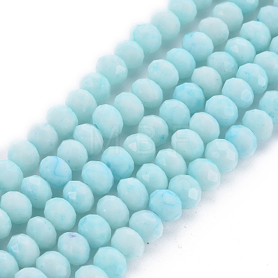 Opaque Baking Painted Glass Beads Strands EGLA-N006-009A-A01-1