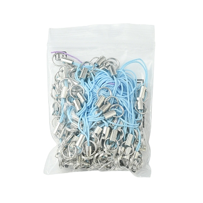 100Pcs Polyester Cord Mobile Straps MOBA-FS0001-02B-1
