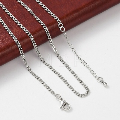 Brass Curb Chains Necklaces for Women NJEW-D302-31P-1