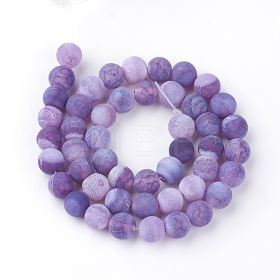 Natural Fire Crackle Agate Bead Strands G-S216-8mm-04-1