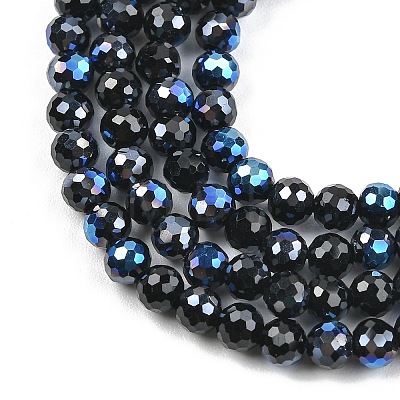 Electroplate Transparent Glass Beads EGLA-B013-02A-PL15-1