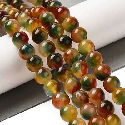 Natural Dyed White Jade Beads Strands G-M402-C04-26-1