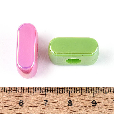 UV Plating Opaque Acrylic European Beads OACR-M027-03I-1